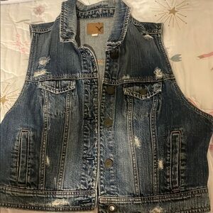 Distressed Denim Vest